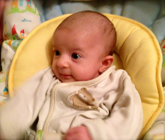 One of Nisha’s first smiles, just for Nikhil.